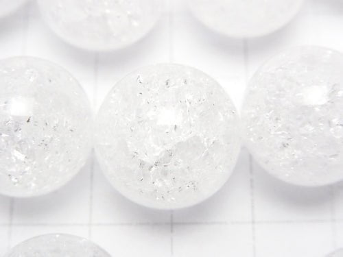 Cracked Crystal Quartz Round 16mm No.2 (many cracks) 1/4 or 1strand beads (aprx.15inch/36cm)