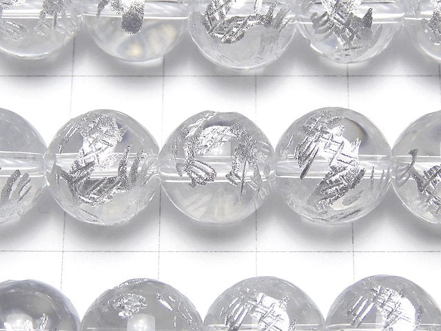 Silver! Carved Dragon (Four Divine Beasts)! Crystal Quartz AAA Round 10,12,14,16mm 1/4 or 1strand