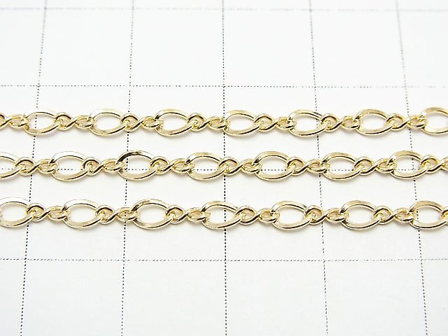 14KGF Figaro (long and short) chain 3mm Twist 10cm