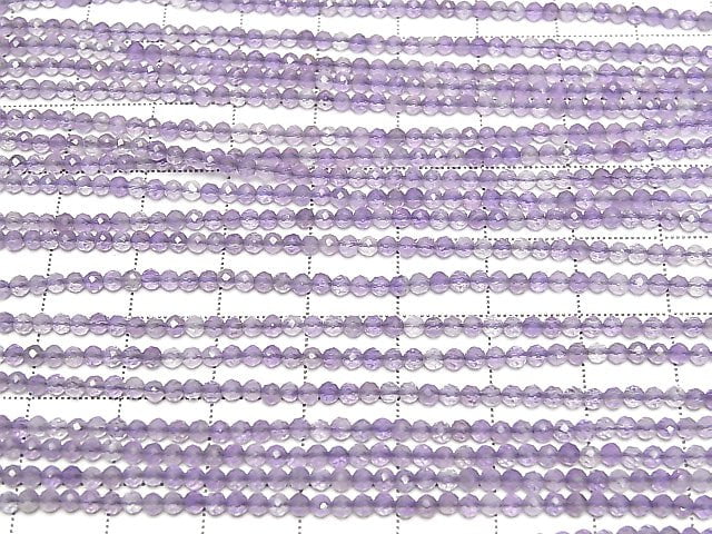 Hochwertig! Helle Farbe Amethyst AA++ facettierter Rund 2.5mm 1 Strang Perlen (ca. 15 Zoll/37 cm)