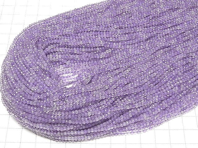 Hochwertig! Helle Farbe Amethyst AA++ facettierter Rund 2.5mm 1 Strang Perlen (ca. 15 Zoll/37 cm)