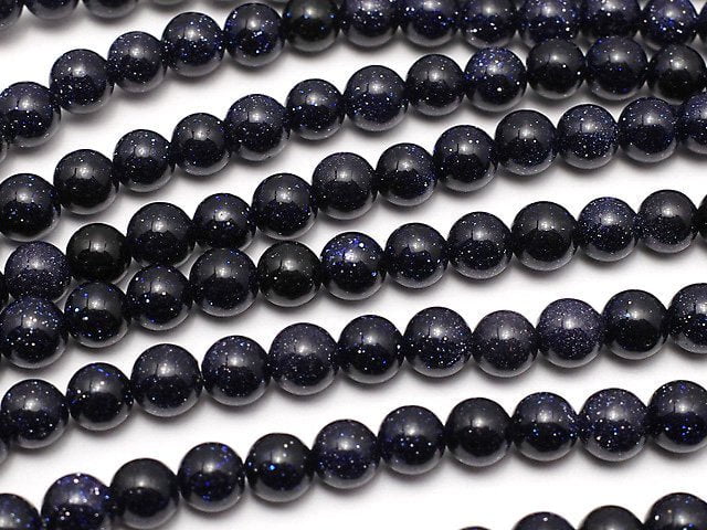 Blue Golden Sand Stone Round 4mm 1strand beads (aprx.15inch/37cm)