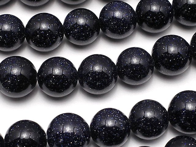 Blue Golden Sand Stone Round 10mm 1strand beads (aprx.14inch/35cm)