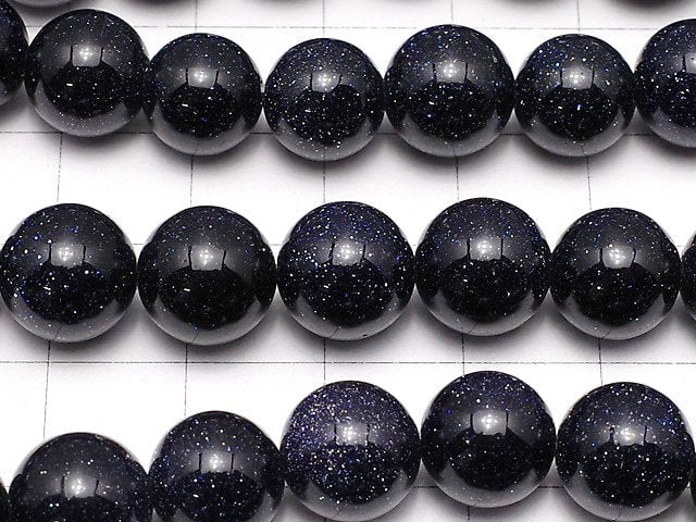 Blue Golden Sand Stone Round 10mm 1strand beads (aprx.14inch/35cm)