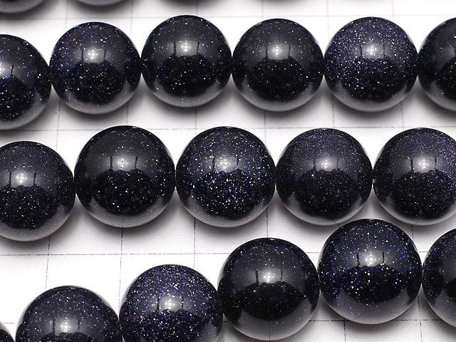 Blue Golden Sand Stone Round 14mm half or 1strand beads (aprx.15inch/36cm)