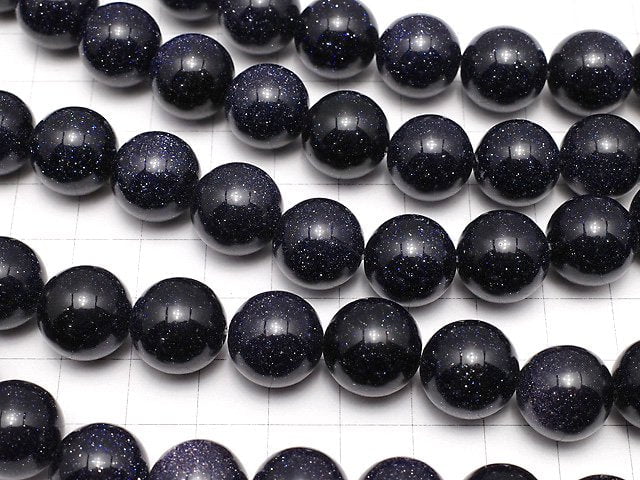 Blue Golden Sand Stone Round 14mm half or 1strand beads (aprx.15inch/36cm)