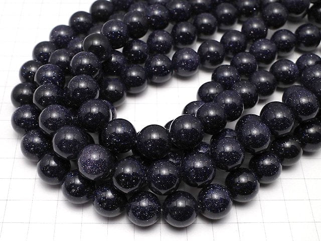 Blue Golden Sand Stone Round 14mm half or 1strand beads (aprx.15inch/36cm)