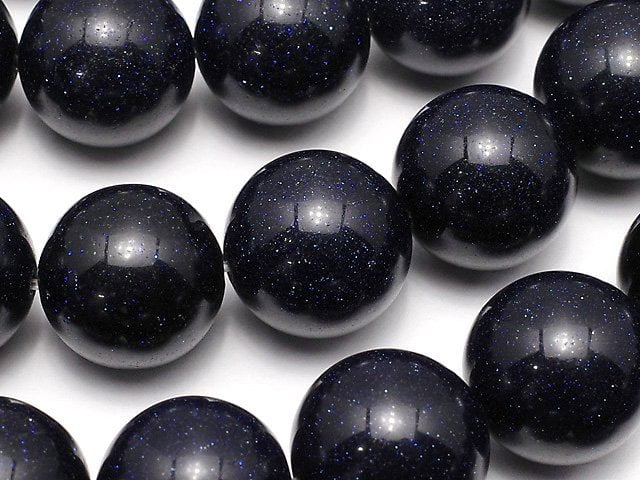 Blue Golden Sand Stone Round 15-16mm half or 1strand beads (aprx.15inch/36cm)