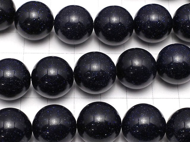 Blue Golden Sand Stone Round 15-16mm half or 1strand beads (aprx.15inch/36cm)