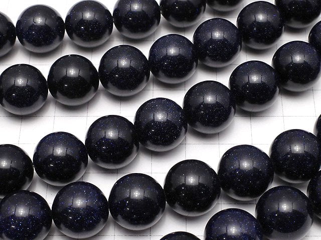 Blue Golden Sand Stone Round 15-16mm half or 1strand beads (aprx.15inch/36cm)