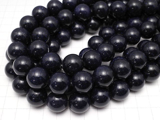Blue Golden Sand Stone Round 15-16mm half or 1strand beads (aprx.15inch/36cm)