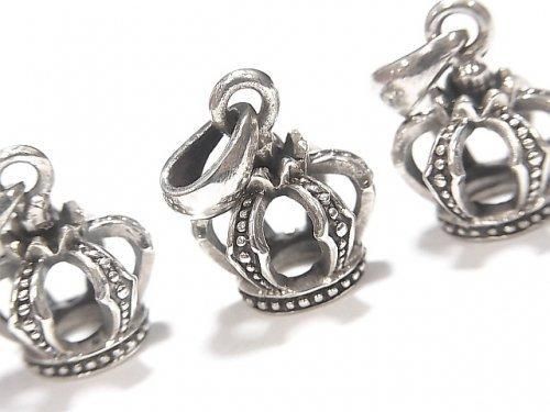 Silver 925 Crown Motif Pendant 15x12x12mm 1pc