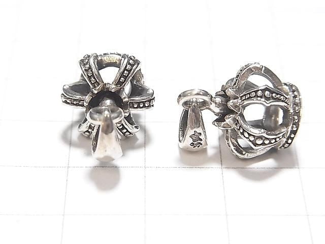 Silver 925 Crown Motif Pendant 15x12x12mm 1pc