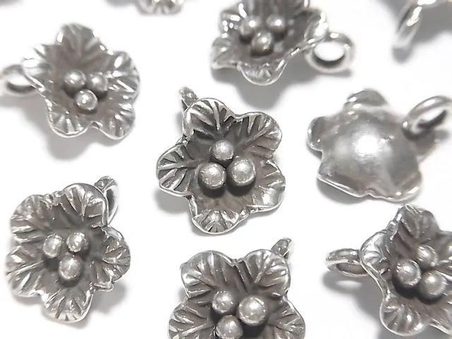 Karen Silver Flower Charm, 11mm, 1pc