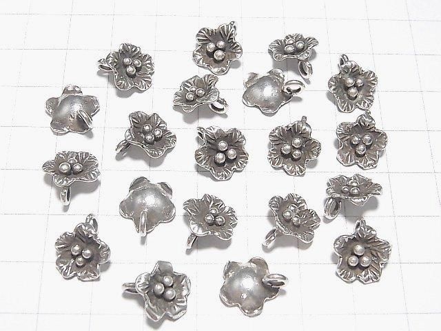 Karen Silver Flower Charm, 11mm, 1pc
