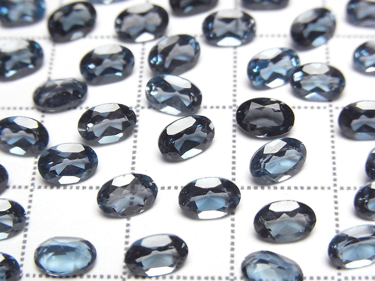 倫敦藍拓帕石 AAA 級橢圓刻面裸石 6x4mm 3顆