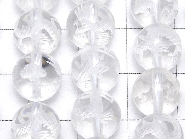 Carved by Dragon (Four Divine Beasts)! Crystal Quartz AAA Round 10mm,12mm,14mm,16mm 1/4 or 1strand