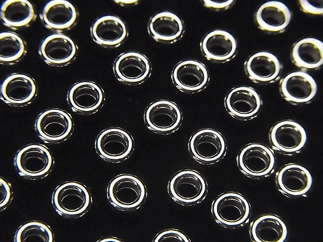 Silver925 Rondelle 3mm,4mm,5mm,6mm Rhodium Plated 10pcs