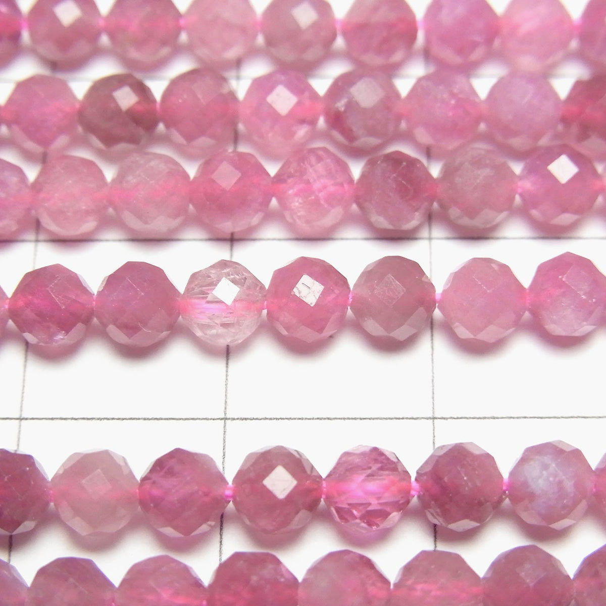 Haute Qualité ! Tourmaline Rose AA++ Facettée Ronde 4mm demi-fil ou 1 fil perles (env. 15inch/36cm)