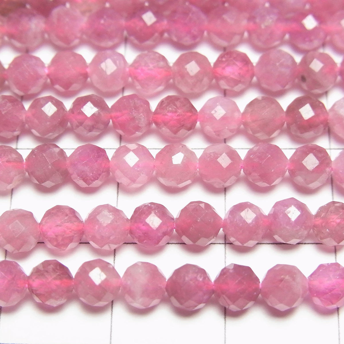 Haute Qualité ! Tourmaline Rose AA++ Facettée Ronde 4mm demi-fil ou 1 fil perles (env. 15inch/36cm)