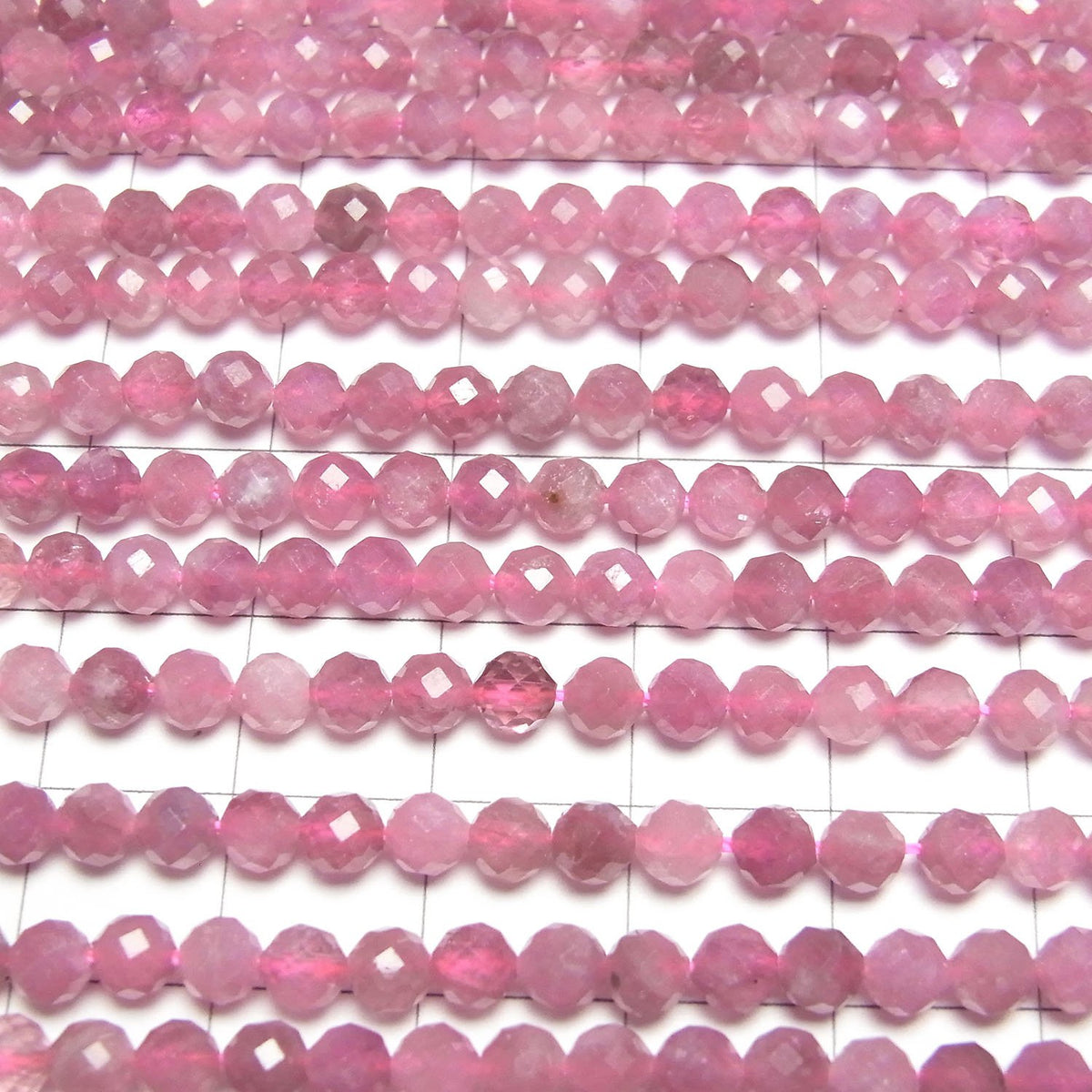Haute Qualité ! Tourmaline Rose AA++ Facettée Ronde 4mm demi-fil ou 1 fil perles (env. 15inch/36cm)