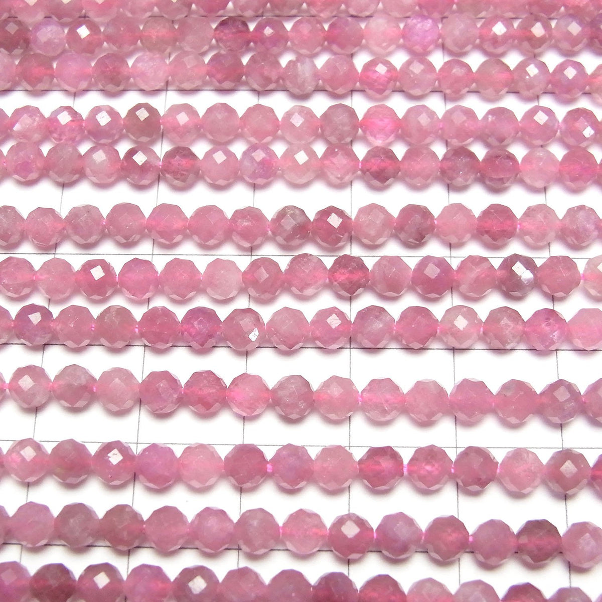 Haute Qualité ! Tourmaline Rose AA++ Facettée Ronde 4mm demi-fil ou 1 fil perles (env. 15inch/36cm)