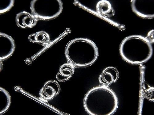 Silver 925 Toggle 6mm, 9mm Jump Ring with No Coating (1 pair)