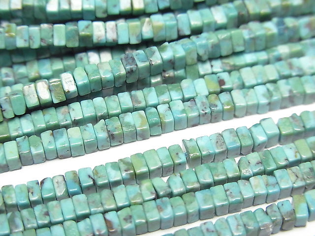 Turquoise AA++ Square Rondelle (disc) half or 1strand beads (aprx.15inch/36cm)