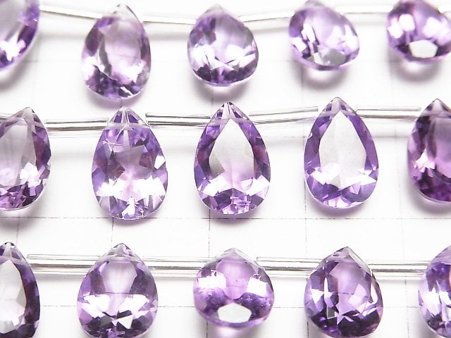 High Quality Amethyst AAA Pear shape Faceted 12x8mm 1strand beads (8pcs)
