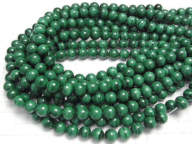 Malachite AAA Round 10mm 1/4 or 1strand beads (aprx.15inch/37cm)