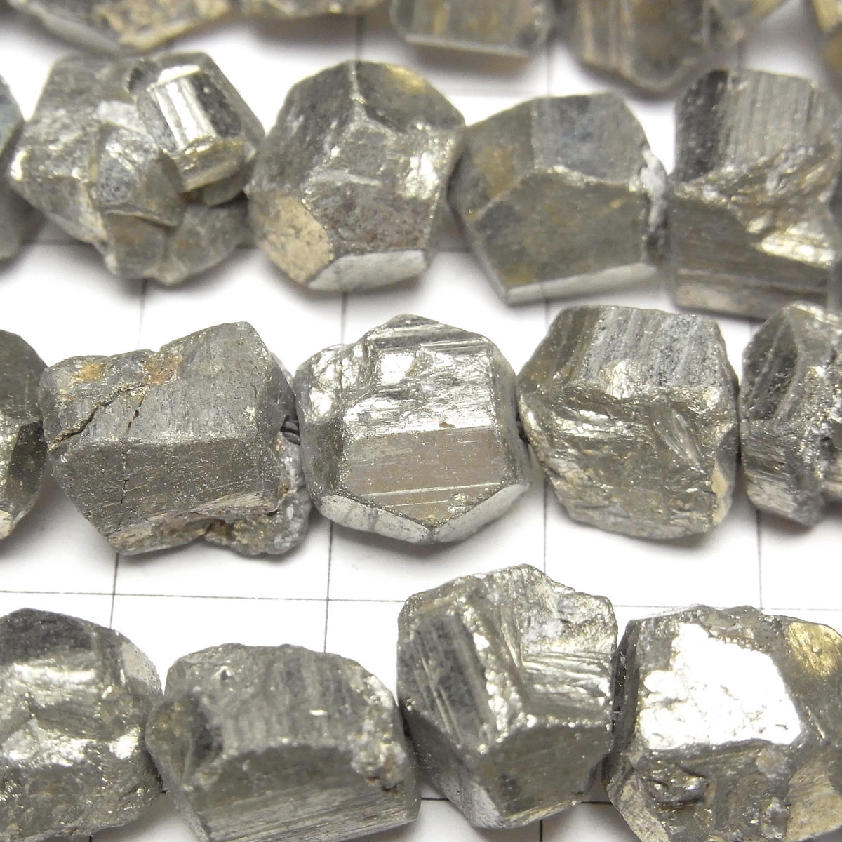 Pyrite Rough Faceted Nugget (half or 1strand beads) (approx. 15 inches/37 cm)