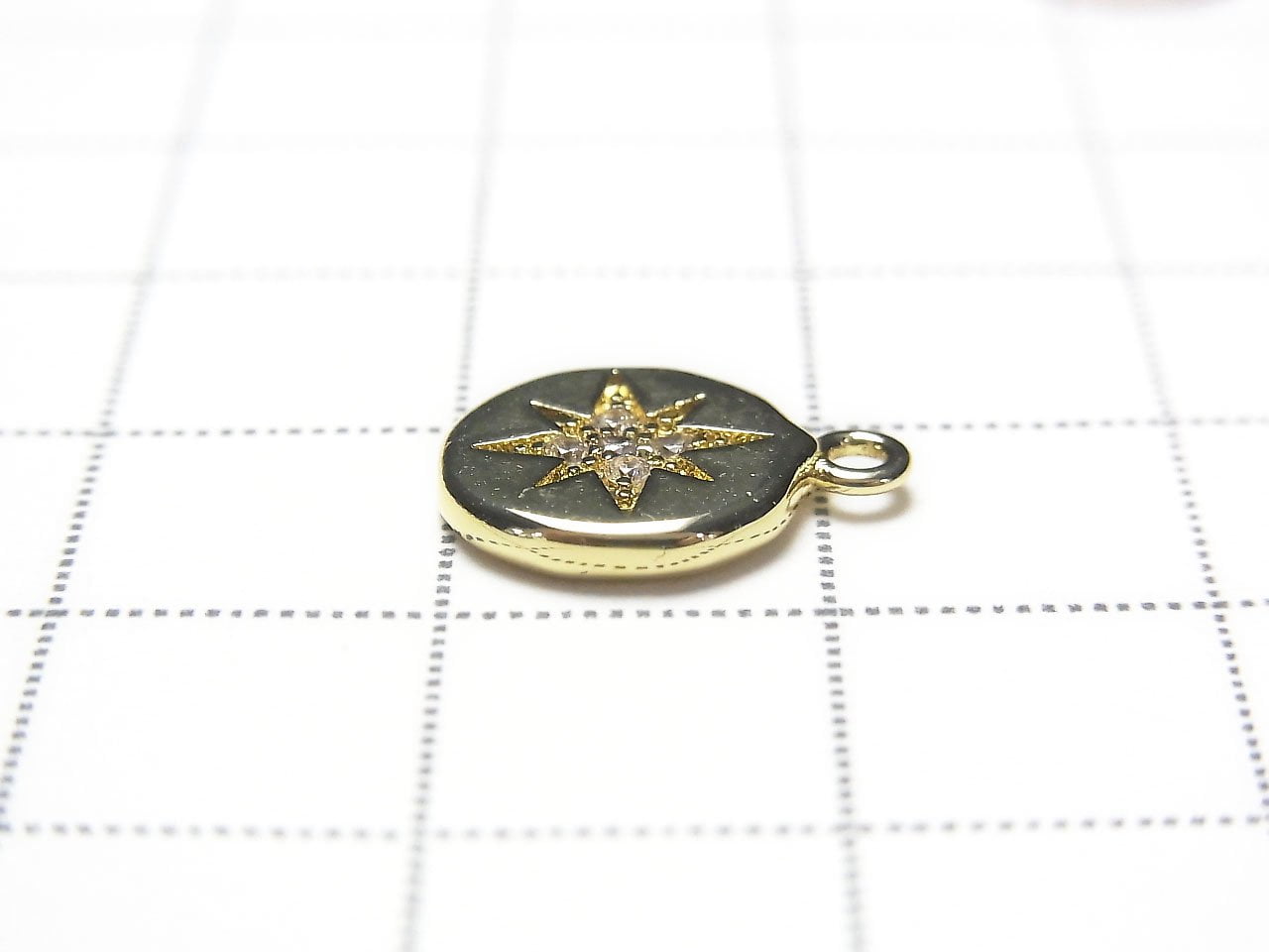 Pièces métalliques Breloque pièce de monnaie 13x10mm Couleur or (avec zircone cubique) 2 pièces