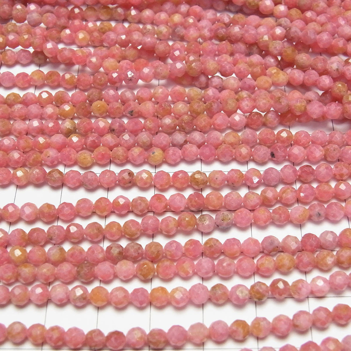 High Quality! Rhodonite AA++ Faceted Round 4mm 1strand beads (aprx.15inch / 37cm)