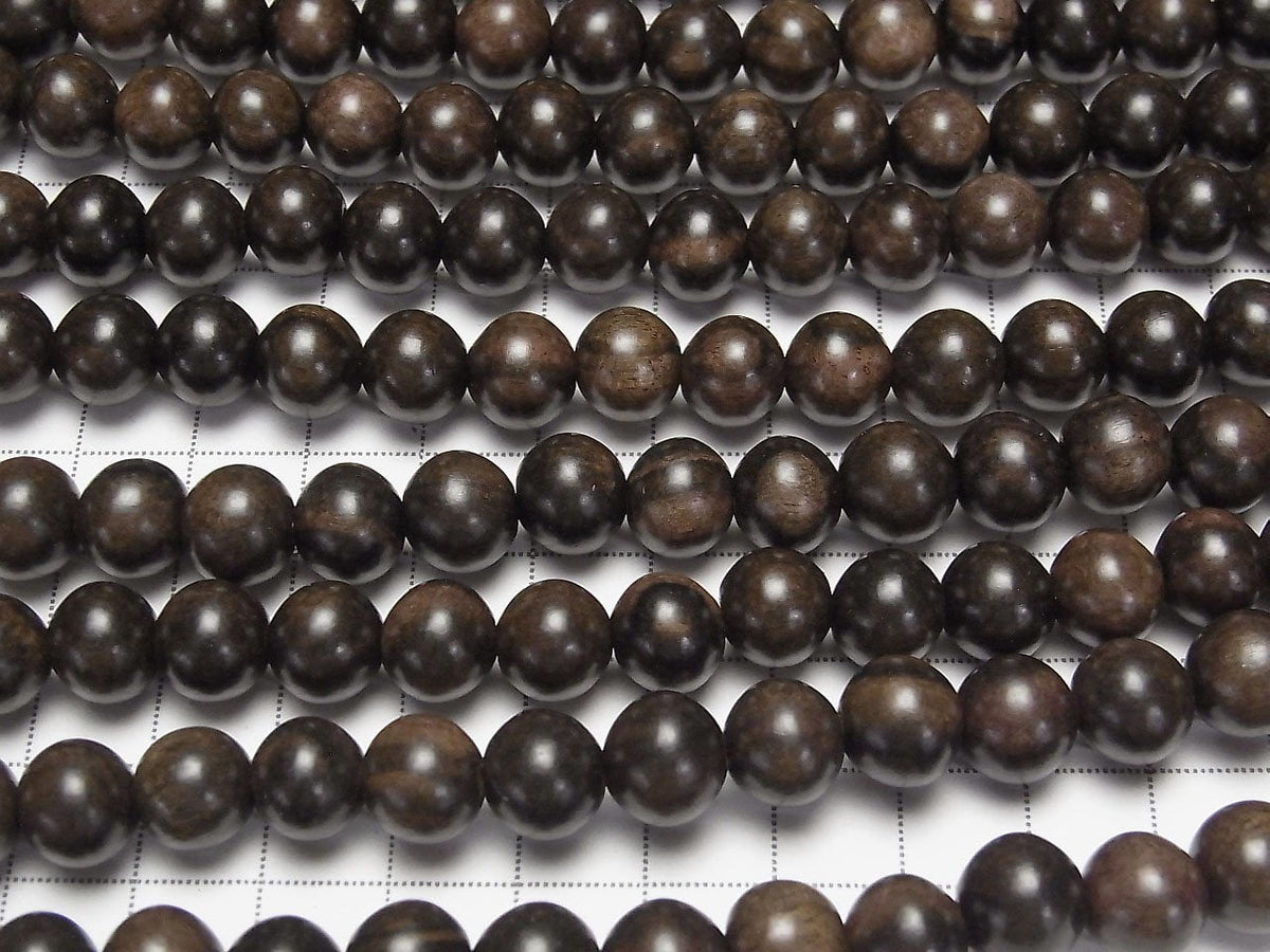 Ebony Wood Semi Round 10mm 1strand beads (aprx.15inch/38cm)