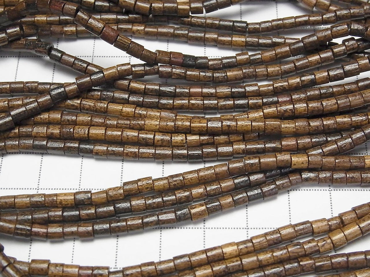 Wood Beads Tube 3x3x3mm 1strand beads (aprx.15inch/38cm)