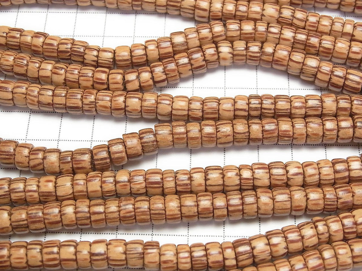 1 Strang $3.79! Palmholz-Rondelle (Röhre) 8x8x4mm 1 Strang Perlen (ca. 15 Zoll/38 cm)