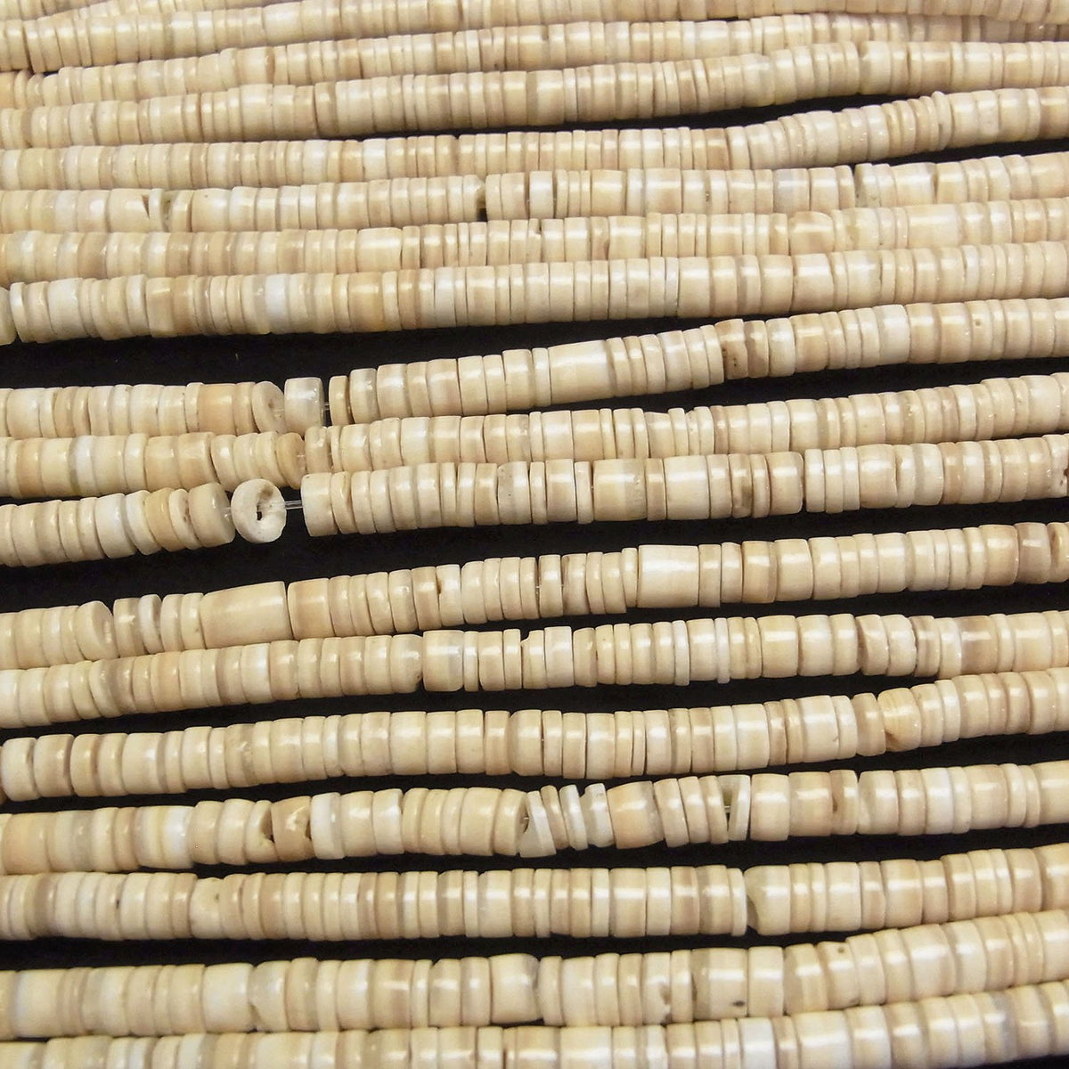 Striped Beige Shell Rondelle (Heishi)5x5x1.5mm half or 1strand beads (aprx.23inch/58cm)