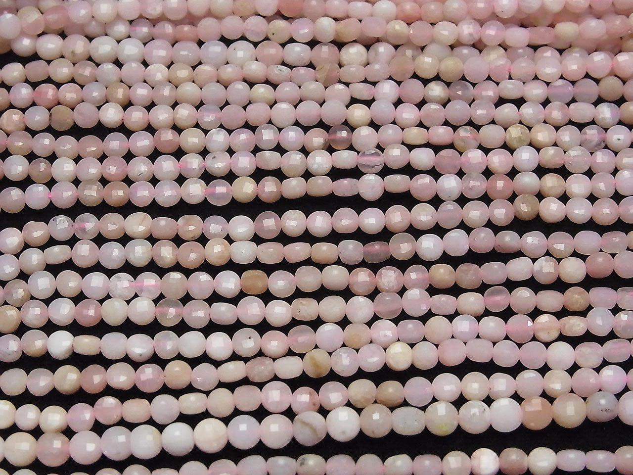Hochwertig! Rosa Opal AA+ facettierte Münze 4x4x3mm 1Strang Perlen (ca. 15 Zoll / 38 cm)