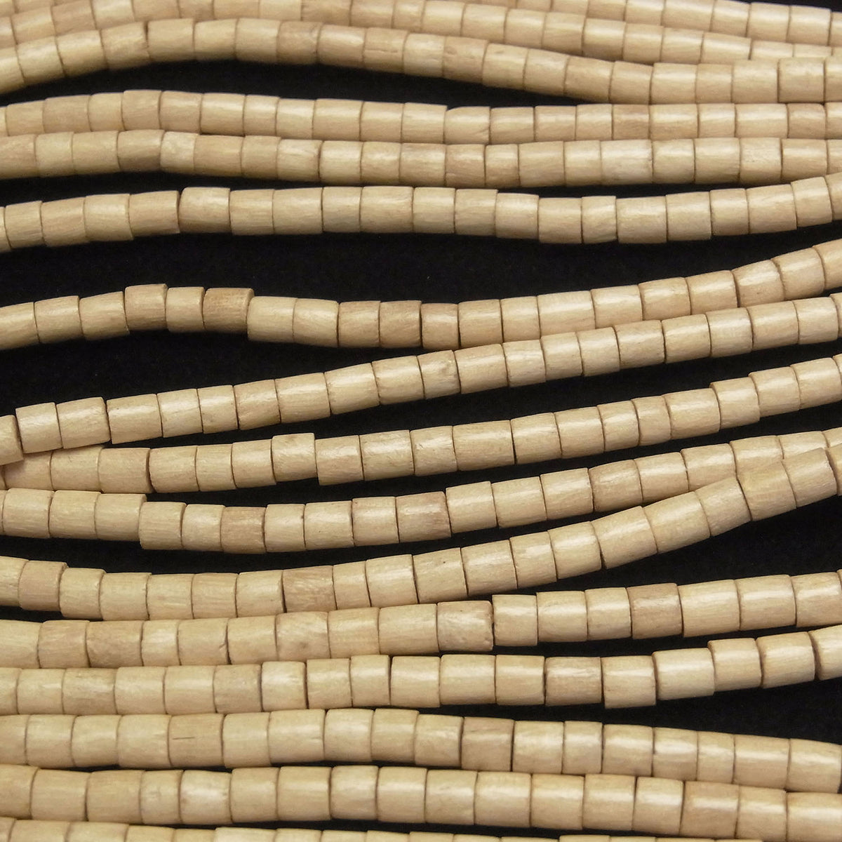 White Wood Tube 4x4x4mm 1strand beads (aprx.15inch/38cm)