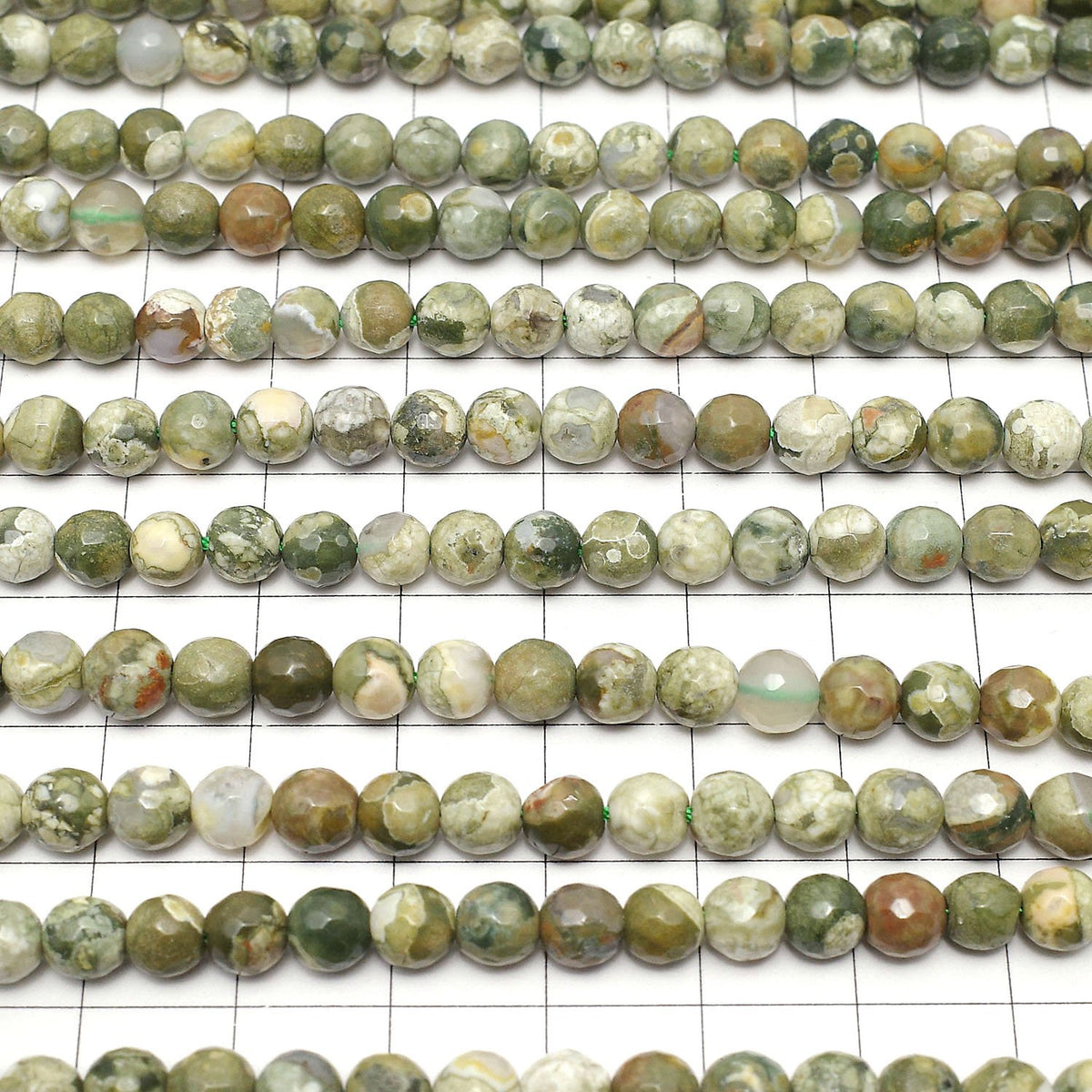 Rainforest Rhyolite 128Faceted Round 6mm half or 1strand beads (aprx.15inch/37cm)