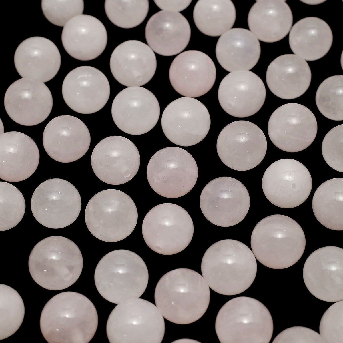 Rose Quartz AAA- Half Drilled Hole Round 6mm,8mm,10mm 10pcs