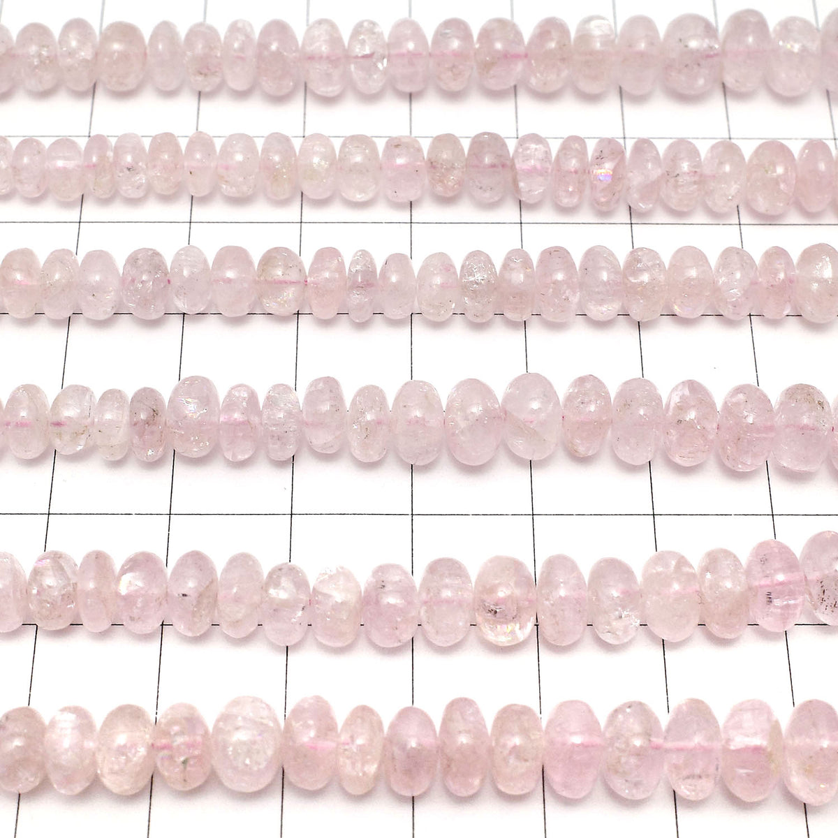 High Quality Morganite AA++ Rondelle Size Gradation 1strand beads (aprx.15inch / 36cm)