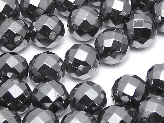 Faceted Round, Hematite Gemstone Beads