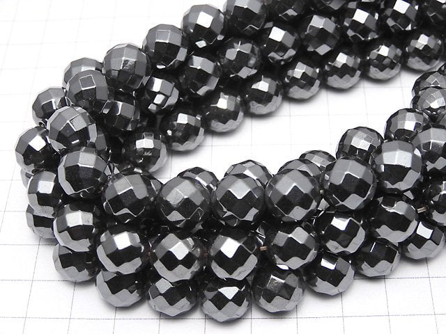 Magnetic! Hematite 64Faceted Round 12mm half or 1strand beads (aprx.15inch/38cm)