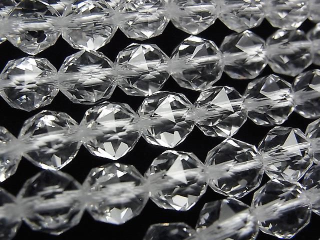 High Quality! Crystal Quartz AAA Star Faceted Round 8mm 1/4 or 1strand beads (approx. 15 inches/38 cm)