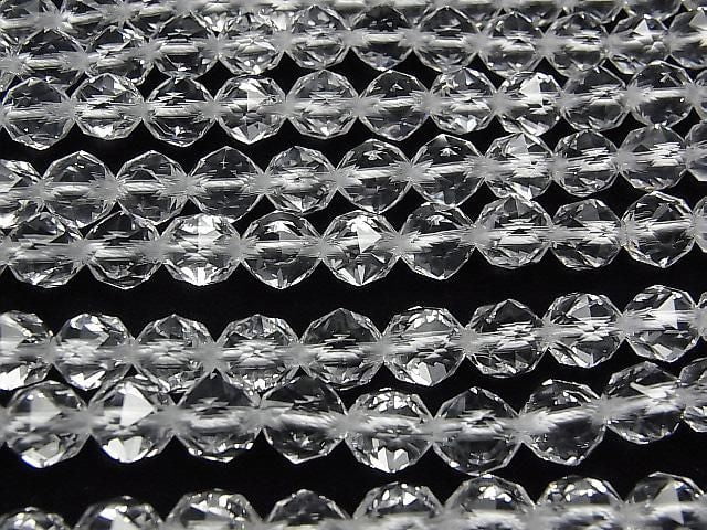 High Quality! Crystal Quartz AAA Star Faceted Round 8mm 1/4 or 1strand beads (approx. 15 inches/38 cm)