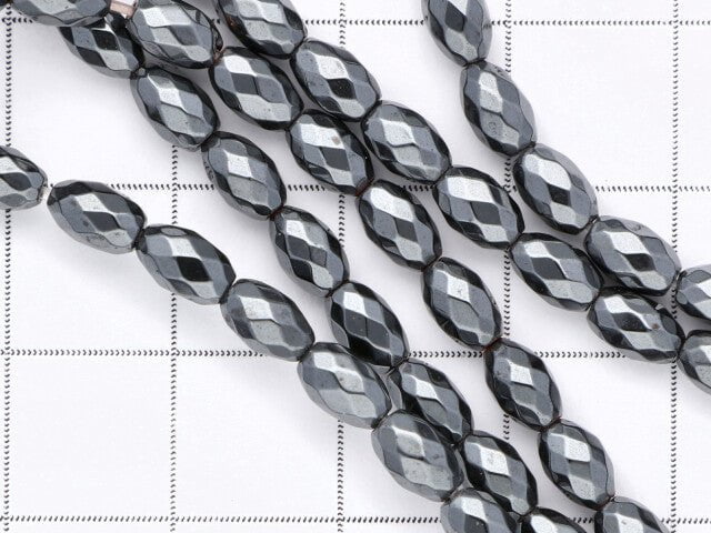 1strand $7.79! Hematite Faceted Rice 6x4mm x4mm 1strand beads (aprx.15inch/38cm)