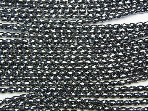 1strand $7.79! Hematite Faceted Rice 6x4mm x4mm 1strand beads (aprx.15inch/38cm)