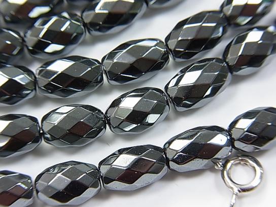 1strand $7.79! Hematite Faceted Rice 9x6mm x6mm 1strand beads (aprx.15inch/38cm)
