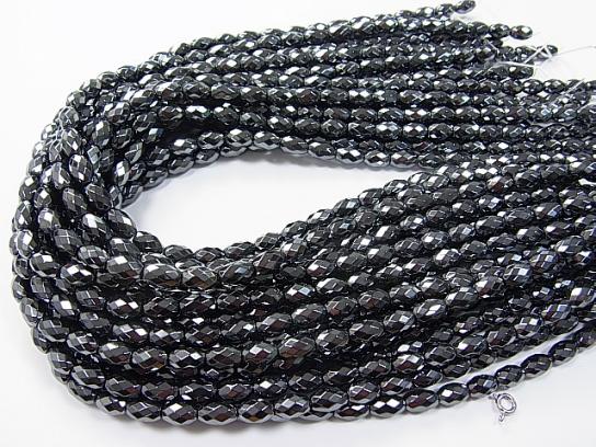 1strand $7.79! Hematite Faceted Rice 9x6mm x6mm 1strand beads (aprx.15inch/38cm)